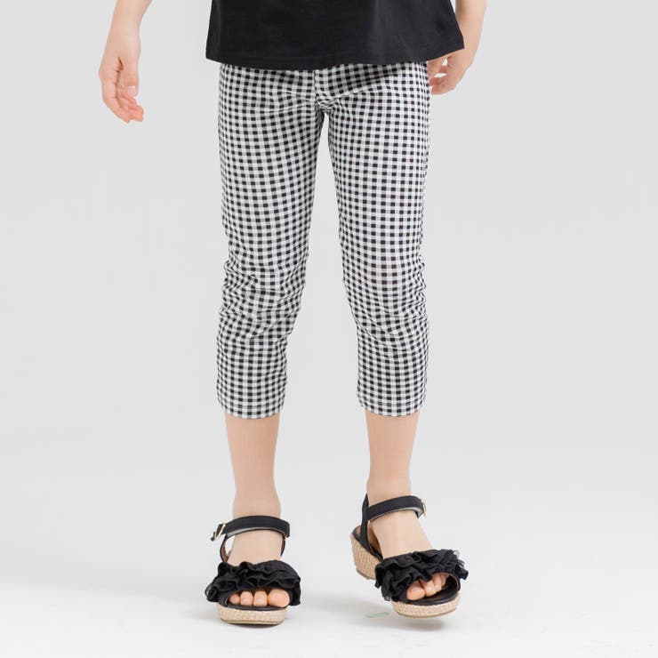 ブラック | 7分丈 ストレッチ レギンスパンツ | chil2