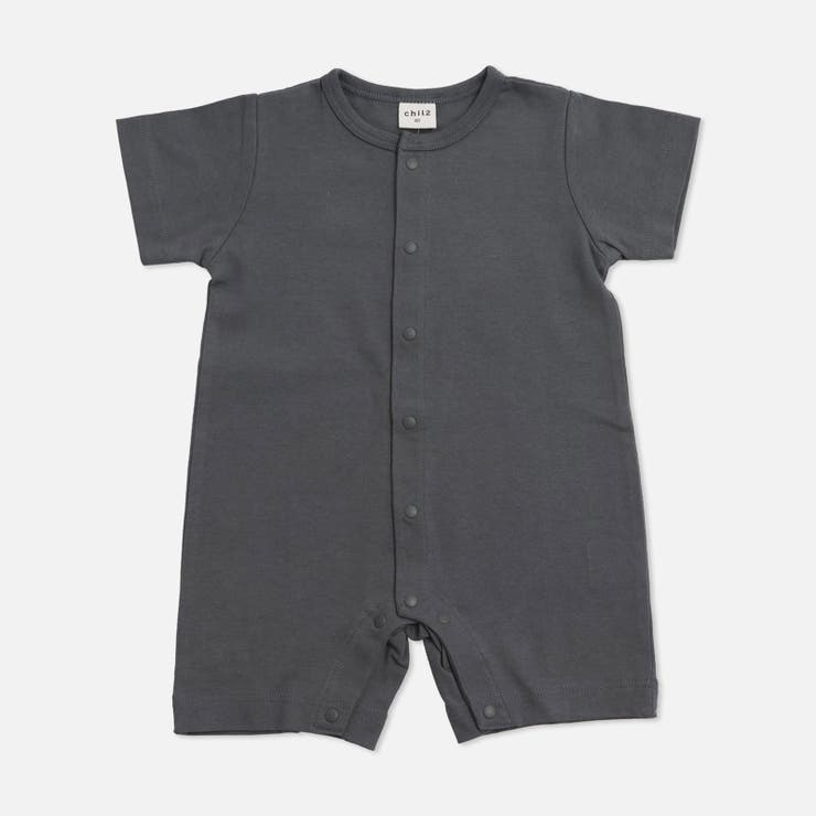 チャコール | 無地 半袖ロンパース カバーオール | chil2