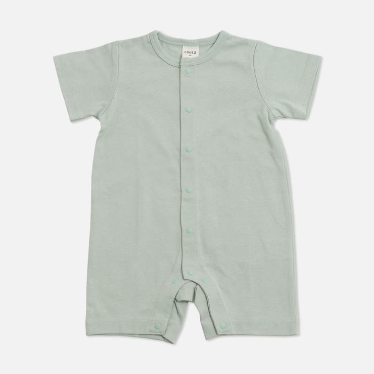 ミント | 無地 半袖ロンパース カバーオール | chil2