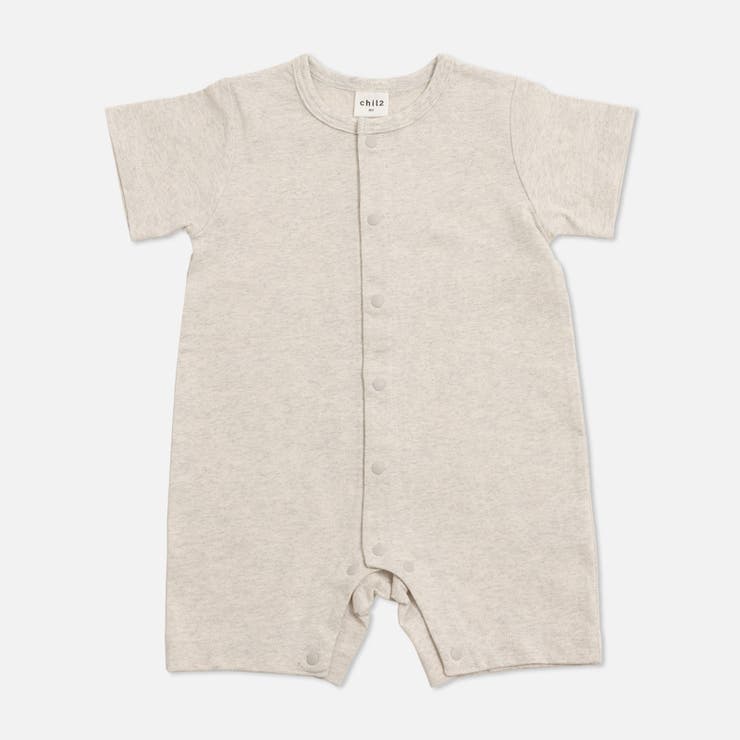 オートミール | 無地 半袖ロンパース カバーオール | chil2