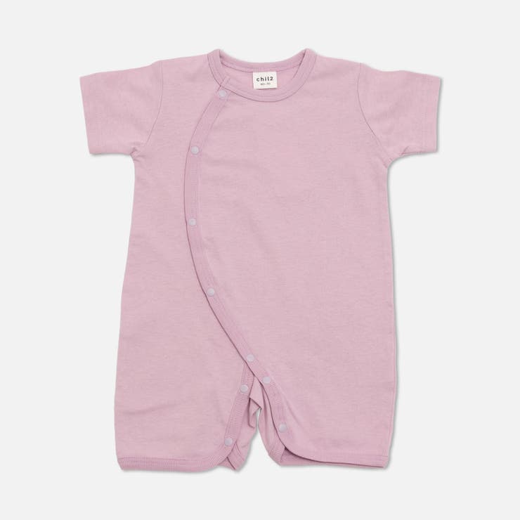 ラベンダー | 無地 半袖ロンパース カバーオール | chil2