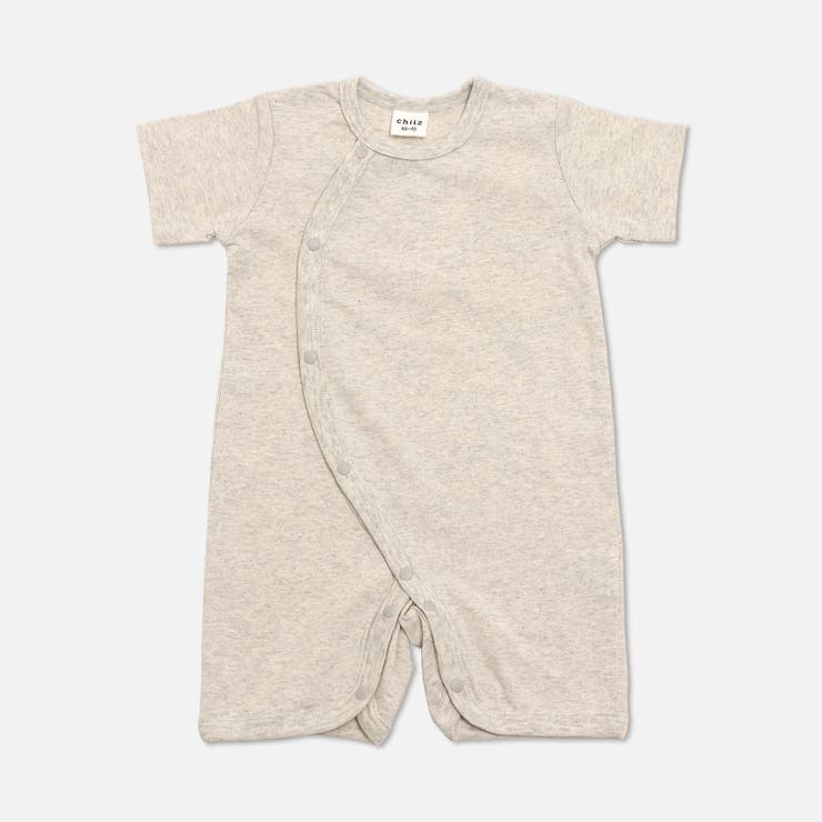 オートミール | 無地 半袖ロンパース カバーオール | chil2