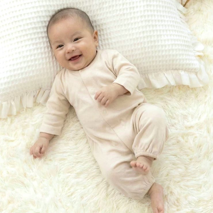 クリーム | 無地 ツーウェイオール ロンパース | chil2