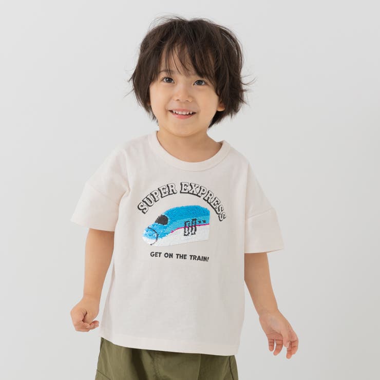 スパンコール/クリーム | JR 半袖Tシャツ 男の子 | chil2