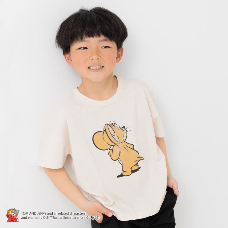 Aジェリー/クリーム | トムとジェリー 半袖 Tシャツ | chil2