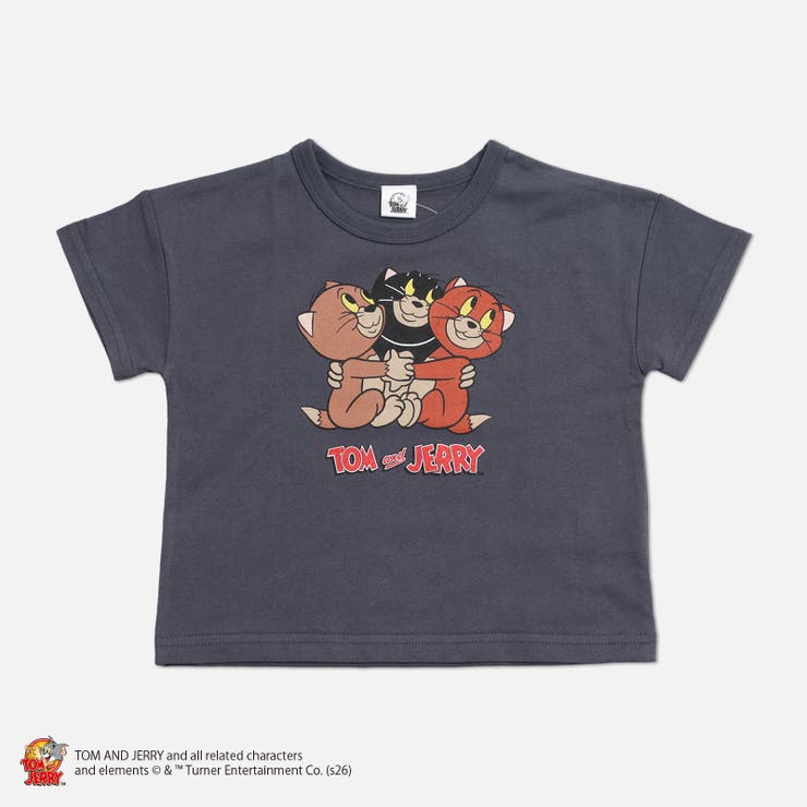 E3匹の子猫/チャコール | トムとジェリー 半袖 Tシャツ | chil2