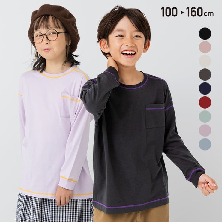 配色ステッチ 長袖 Tシャツ | chil2 | 詳細画像1 