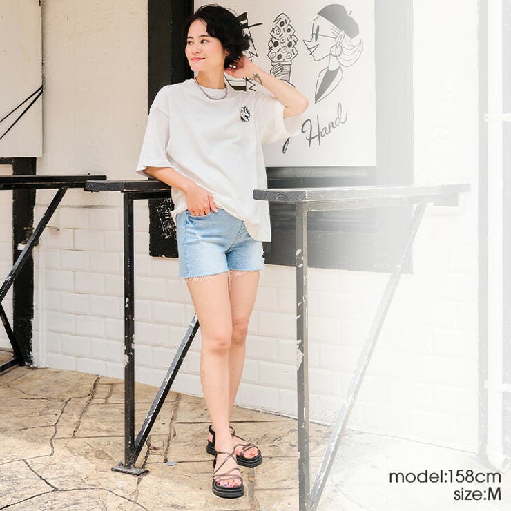 ダメージストレッチデニムショートパンツfc24ss spt02