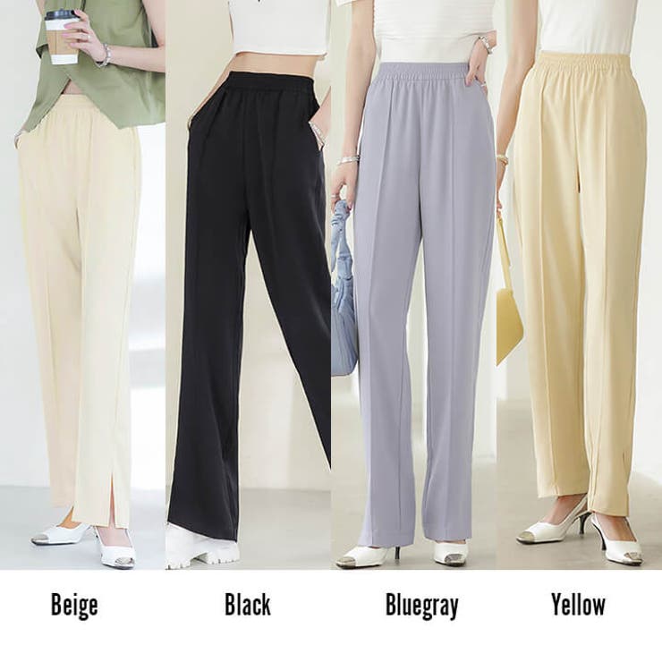 センターシーム スリット パンツ[品番:VV000001617 センターシーム スリット パンツ[品番:VV000001617