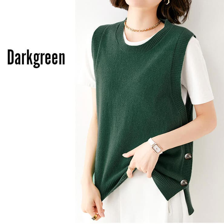 ニットベスト Uネック Vネック | Cinderella | 詳細画像11 