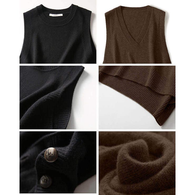 ニットベスト Uネック Vネック | Cinderella | 詳細画像18 
