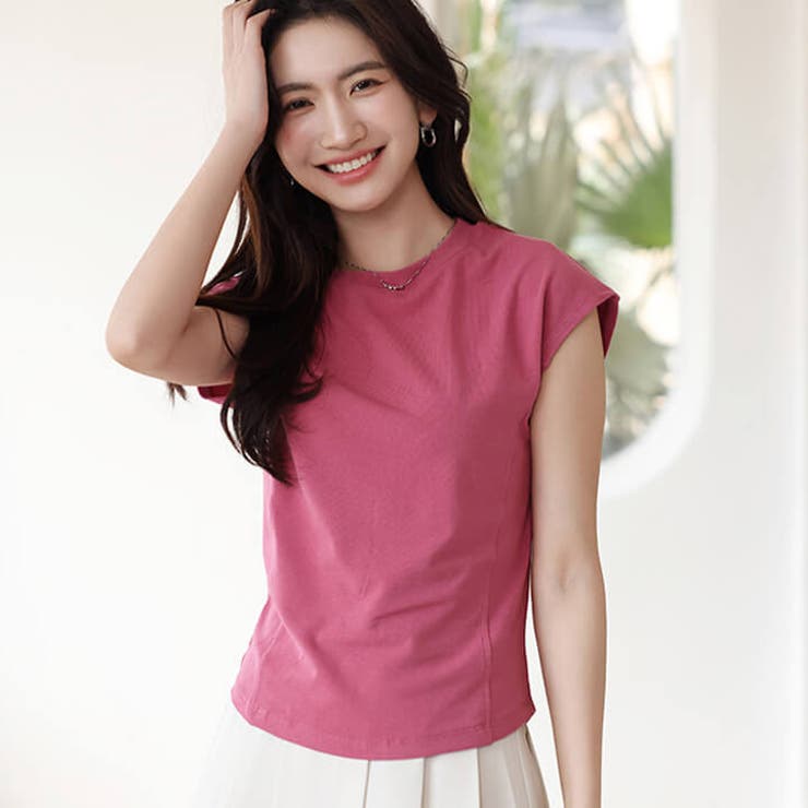 FRNCH 売れ筋商品|||フレンチ Tシャツ トップス レディース Tops Purple レディース フレンチスリーブTシャツ トップス[品番