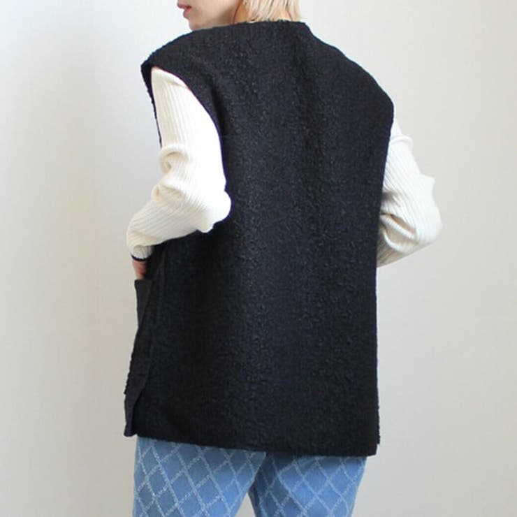 ボアベスト Vネック 秋冬 | Cinderella | 詳細画像5 