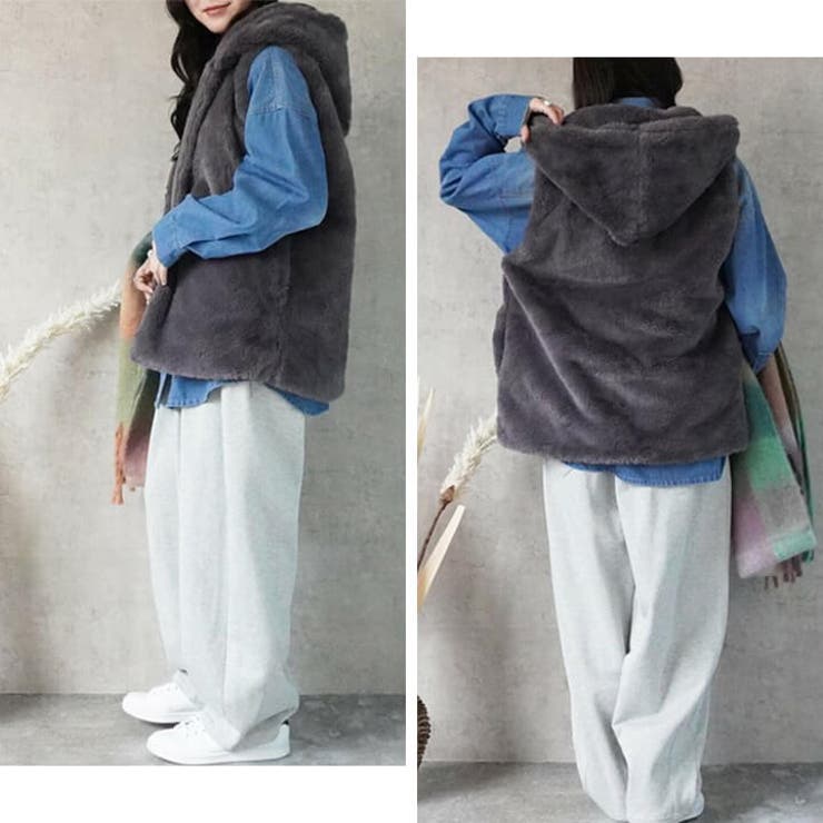 フードファーベスト 秋冬 カジュアル | Cinderella | 詳細画像6 