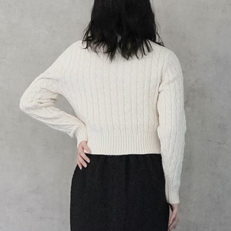 ケーブルニット クロップド丈 ケーブル模様 | Cinderella | 詳細画像8 