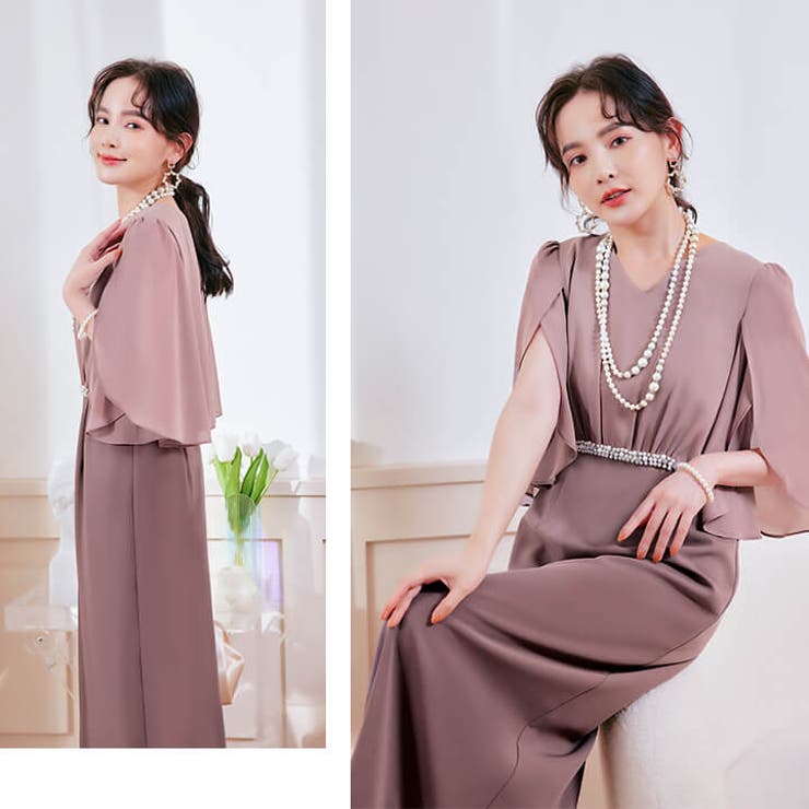 パーティードレス 結婚式 ワンピース[品番：VV000001610