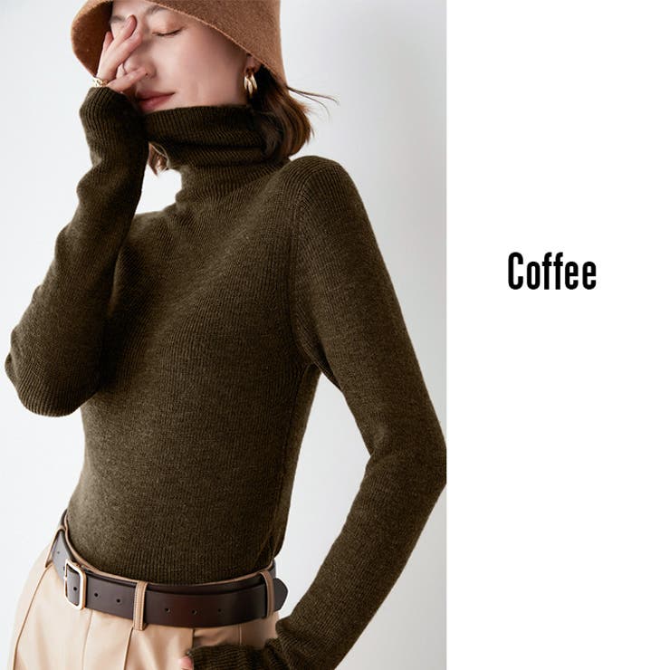 eLLa the selectshop リブワイドスリーブタートルニット　新品 ブランド通販 eLLa the selectshop リブワイドスリーブタートル