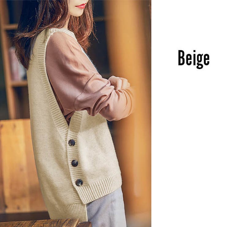 ニットベスト Uネック Vネック | Cinderella | 詳細画像6 