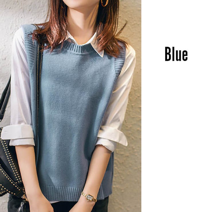 ニットベスト Uネック Vネック | Cinderella | 詳細画像8 