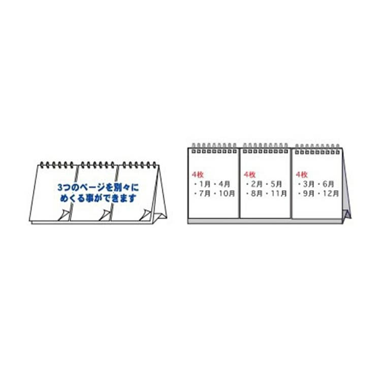 ベーシック 卓上3ヶ月カレンダー 大 | cinemacollection | 詳細画像2 