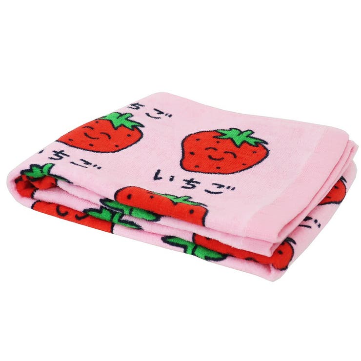 フェイスタオル いちごさん プリント[品番：BREW0049366