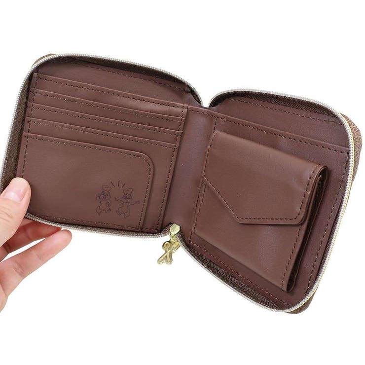 チップとデール チップ デール Disney コンパクト財布 チップ&デール コンパクト 財布 コインケース 小銭入れ ブラウン