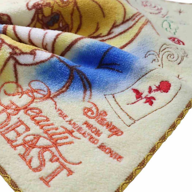 美女と野獣ミニタオル抗菌防臭シャーリング刺繍ハンカチタオルローズデイズディズニープリンセス丸眞汗拭きタオル女の子向けキャラクターグッズシネマコレクション