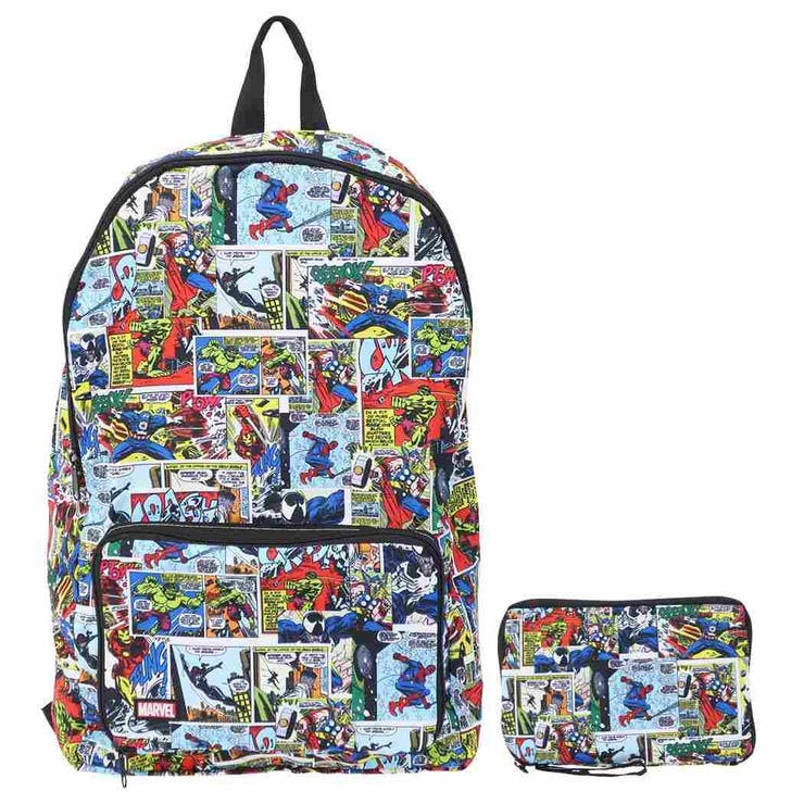 MARVELCOMICSエコリュック折りたたみショッピングバッグコミックシリーズマーベル丸眞お買い物かばんキャラクターグッズMARVELCorner