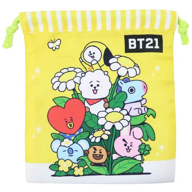 BT21 SHOOKY SUGA ブークレ 巾着 ポーチ 公式 BTS BT21 キャラクター 巾着ポーチ （BT21 SHOOKY SUGA ブークレ
