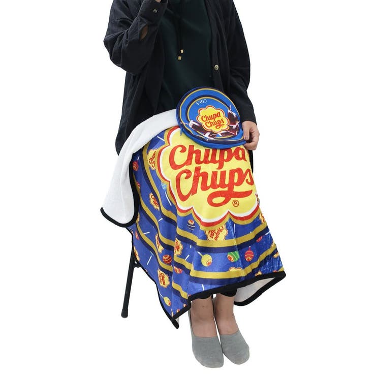 チュッパチャプス ひざ掛け毛布 クッションフランネルブランケット