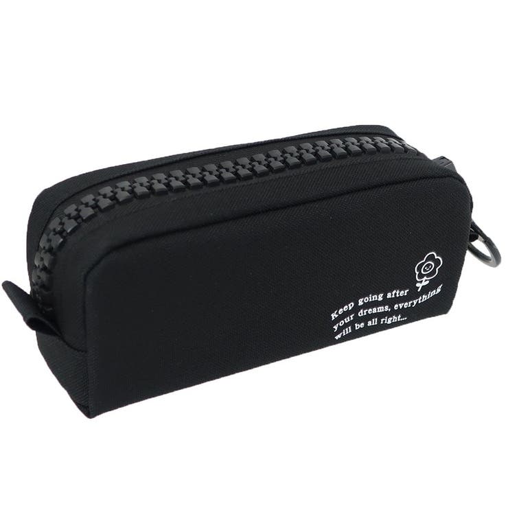 黒いジッパー式ペンケース ブレイリオ（Brelio） YAKレザー ペンケース ジッパー式 266-15