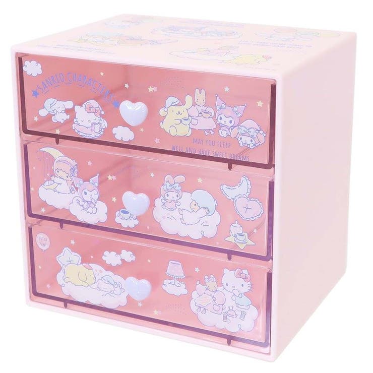 サンリオ　激レア　キキ&ララ　チェスト風3段収納ケース　大 サンリオキャラクターズ 卓上収納 3段チェスト[品番