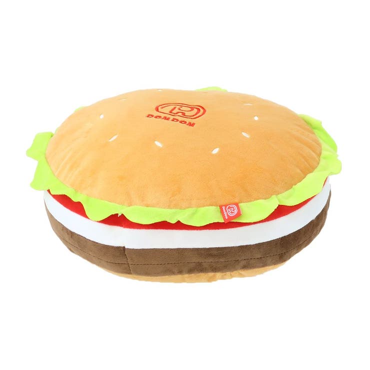 ドムドムハンバーガー　　もちもちハンバーガークッションXL 日本初のハンバーガーチェーン店「ドムドムハンバーガー」の