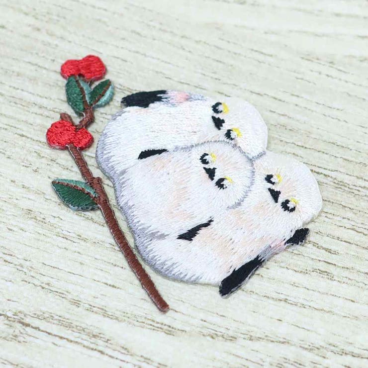 ワッペン 刺繍ワッペンシール シマエナガ 3羽 ヒサゴ 鳥 手芸用品 