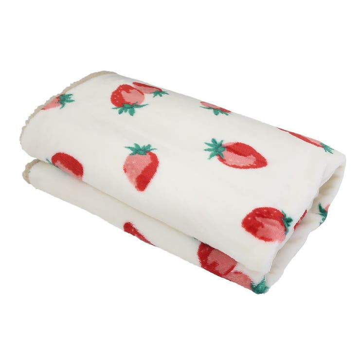 ひざ掛け ボア付ブランケット イチゴフェスタ[品番：BREW0118274