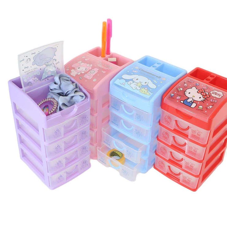 サンリオキャラクターズ 卓上収納 4段チェスト[品番：BREW0122243