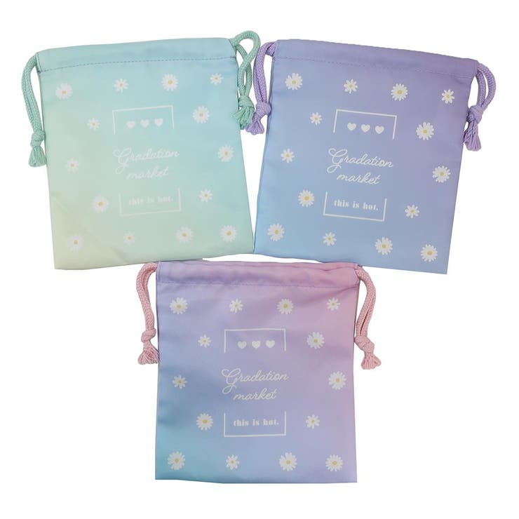 巾着袋 NL巾着３枚組 グラデデイジー | cinemacollection | 詳細画像1 