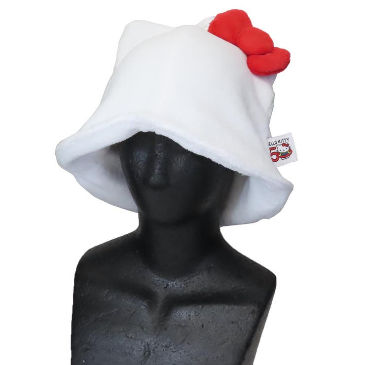 ハローキティ風ファー帽子 ハローキティコラボ】もこもこティペット