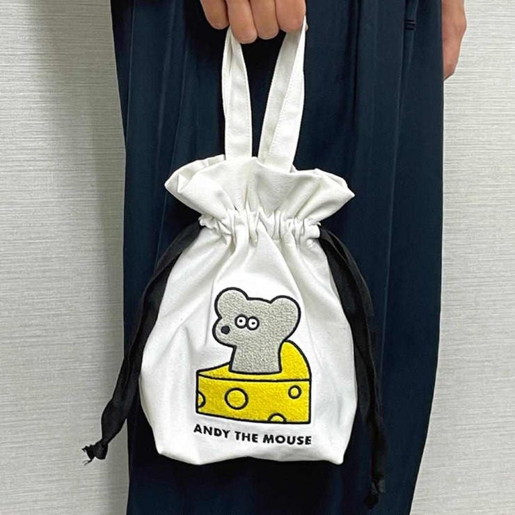 ねずみのANDY 巾着バッグ 相良刺繍巾着 | cinemacollection | 詳細画像2 