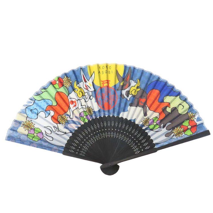 狐狐あそび センス 扇子 エイコー 夏雑貨 せんす グッズ[品番 