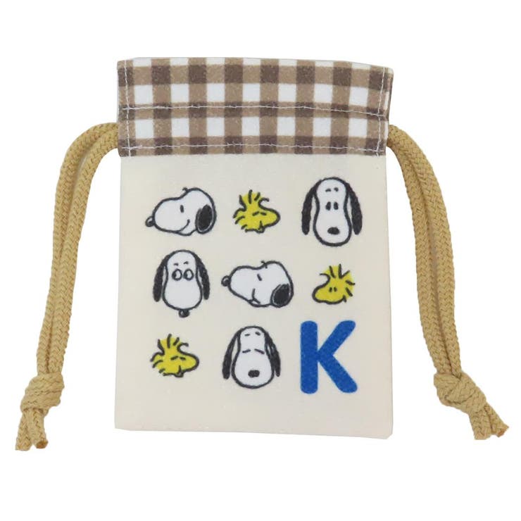 スヌーピー ミニ巾着袋 イニシャルまめ巾着[品番：BREW0142569