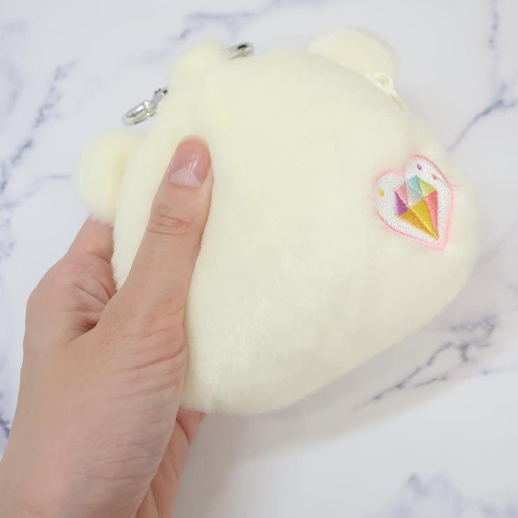 ケアベア ミニポーチ カラビナ付きぬいぐるみファスナーポーチ