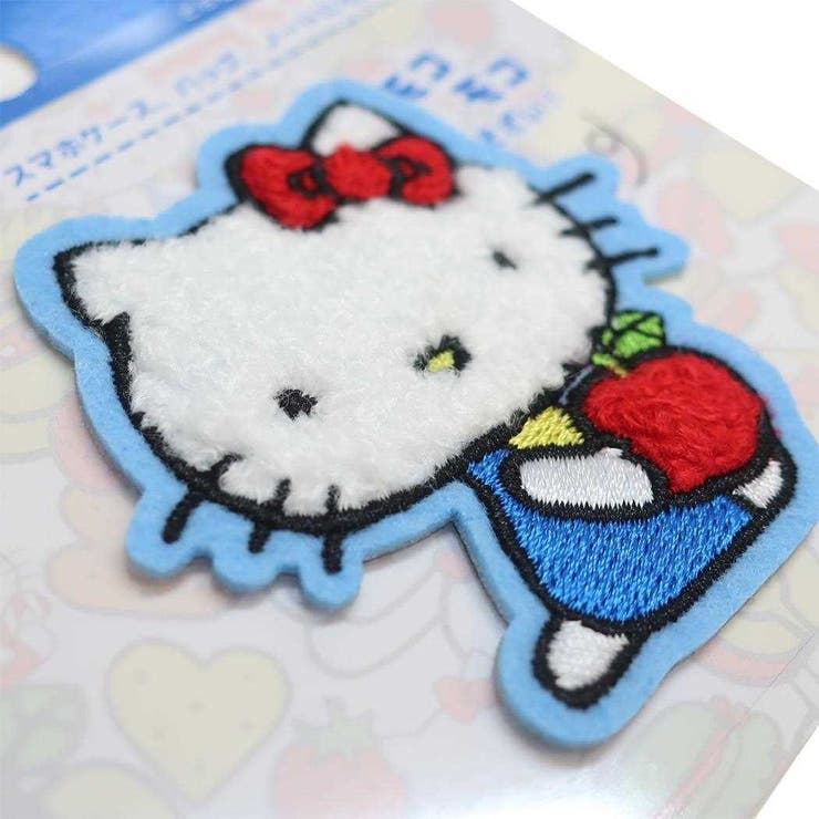 ハローキティ ワッペン モコモコ刺繍ステッカー[品番