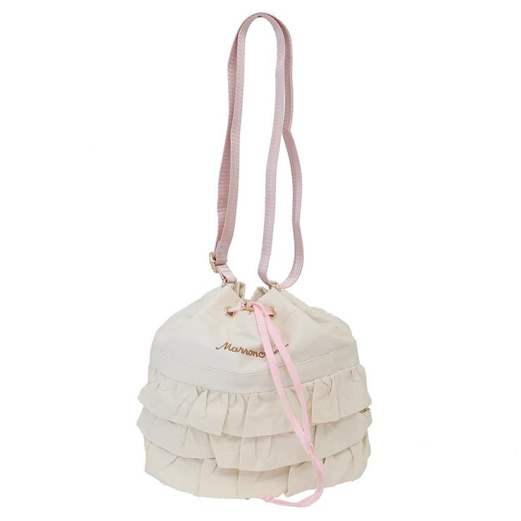 フリー出品①チャイブマロンロゼあおり巾着ショルダーバッグ