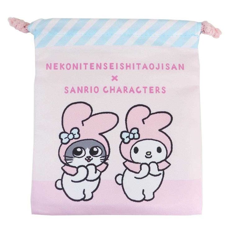 ねこに転生したおじさんxサンリオキャラクターズ 巾着袋 きんちゃくポーチ | cinemacollection | 詳細画像1 