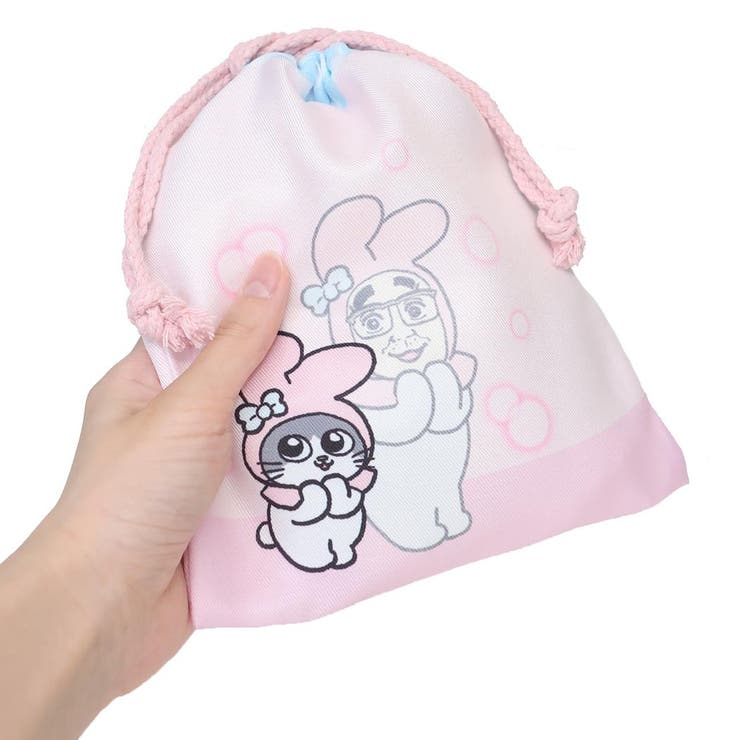 ねこに転生したおじさんxサンリオキャラクターズ 巾着袋 きんちゃく