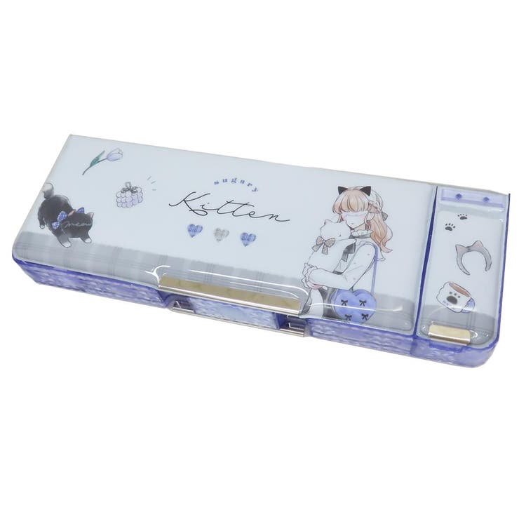 LIKEオルチャン 筆箱 消しゴムポケット付両面開きペンケース[品番