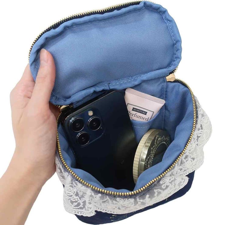 水森亜土 ショルダーバッグ レース＆ベロア2WAYバニティバッグ | cinemacollection | 詳細画像3 