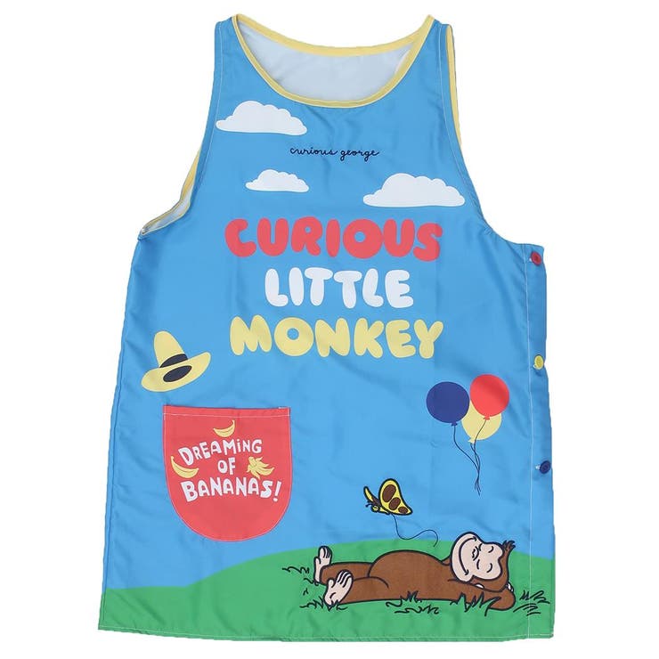 おさるのジョージ レディースエプロン 割烹着 | cinemacollection | 詳細画像1 