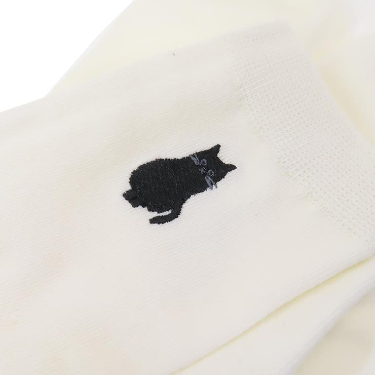 女性用靴下 刺繍ソックス オスワリキャット | cinemacollection | 詳細画像3 